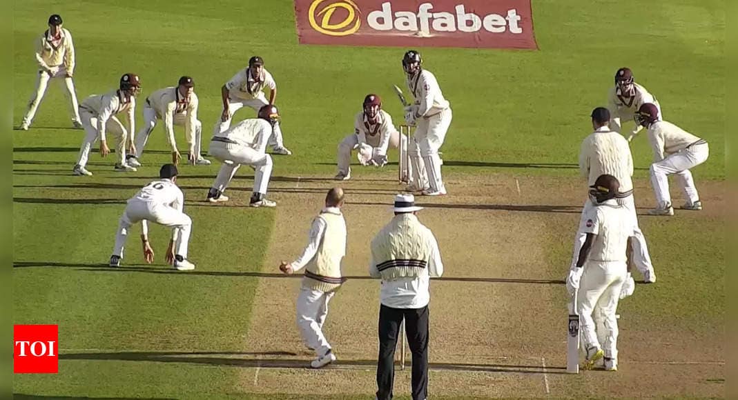 Watch: All fielders encircle batter as County side wins dramatic game in last 10 minutes of final day | Watch: All fielders encircle batter as County side wins dramatic game in last 10 minutes of final day |