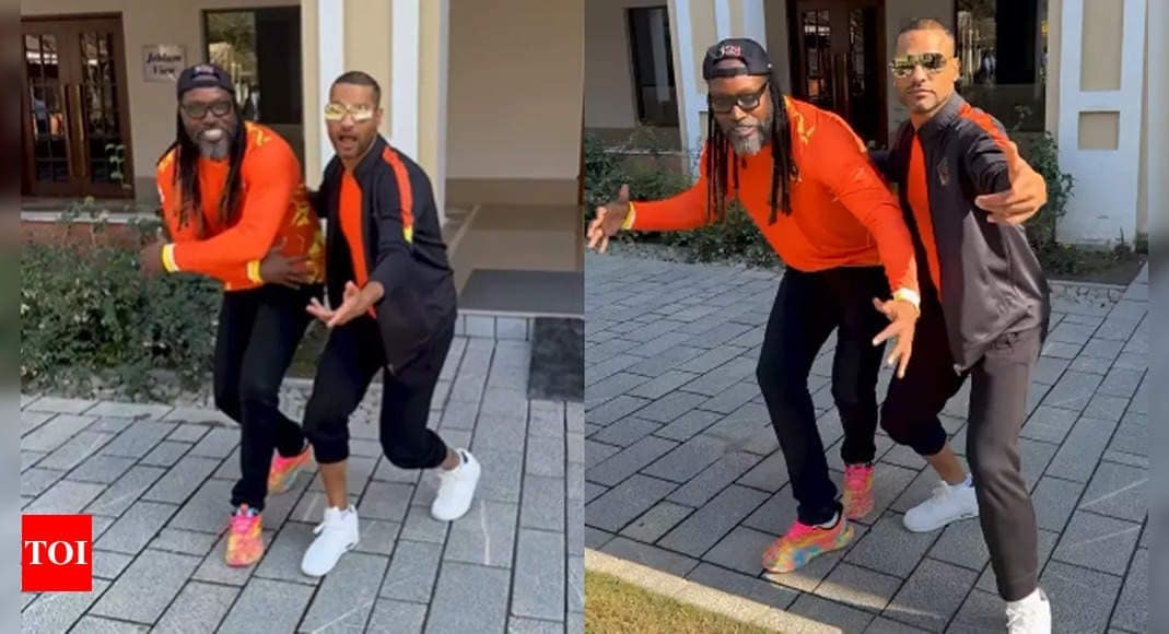 ‘Desi munda te Jamaican style da combo!’: Shikhar Dhawan, Chris Gayle show off cheeky dance moves. Watch | Cricket News ‘Desi munda te Jamaican style da combo!’: Shikhar Dhawan, Chris Gayle show off cheeky dance moves. Watch | Cricket News