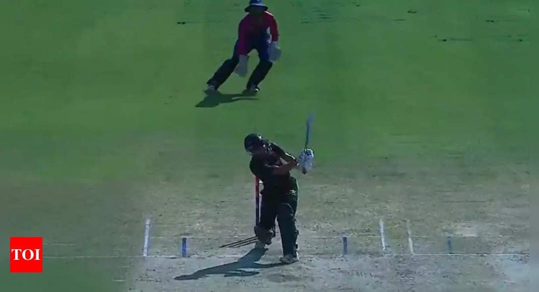 Spectacular Six! Mohammad Haris mimics Virat Kohli’s signature stroke. Watch | Cricket News Spectacular Six! Mohammad Haris mimics Virat Kohli’s signature stroke. Watch | Cricket News