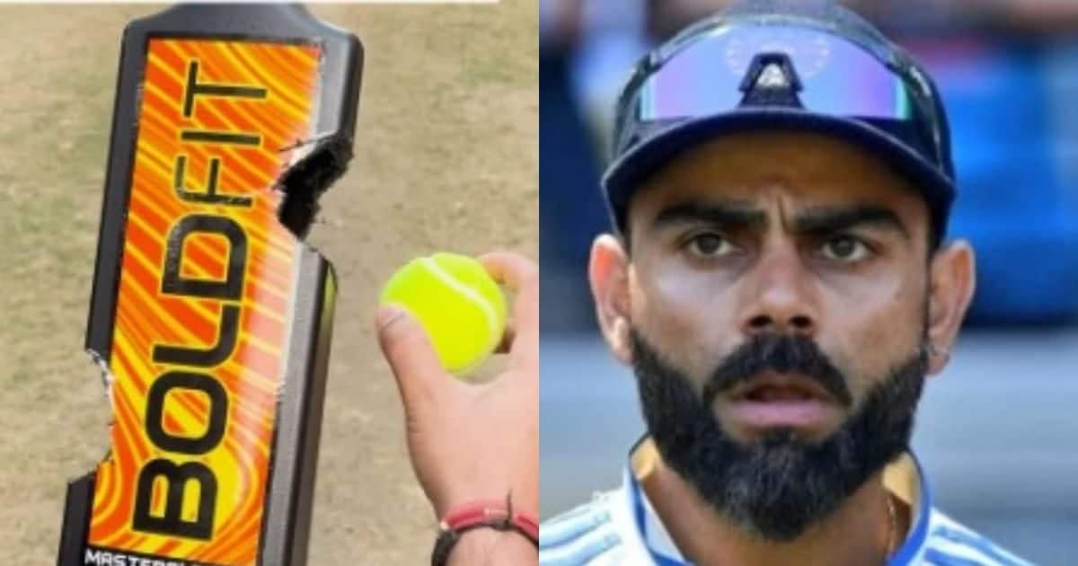 विराट कोहली के लिए फैन ने बनाया स्पेशल बैट, साइड-साइड से क्यों काट डाला? देखें वीडियो विराट कोहली के लिए फैन ने बनाया स्पेशल बैट, साइड-साइड से क्यों काट डाला? देखें वीडियो