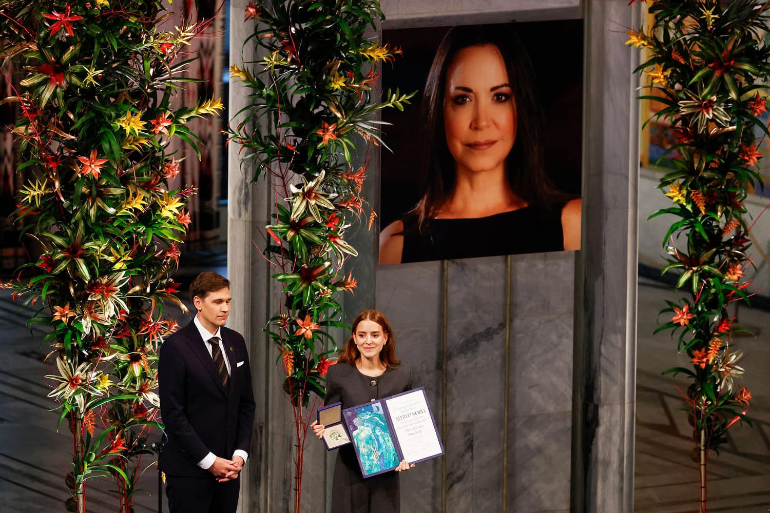 Venezuelan opposition leader’s daughter accepts Nobel Peace Prize in her absence Venezuelan opposition leader’s daughter accepts Nobel Peace Prize in her absence