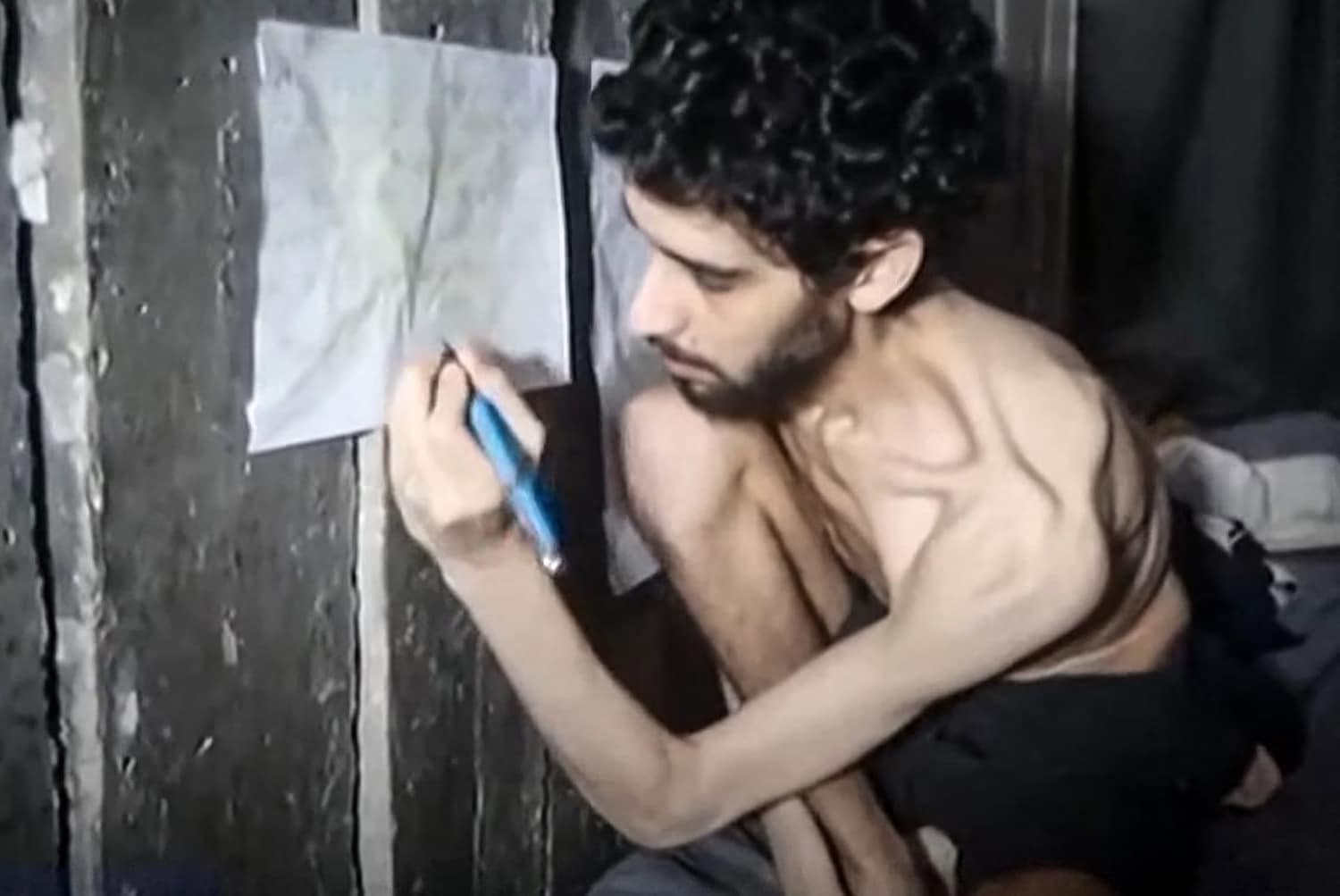 Hamas shows emaciated hostage alongside starving Palestinian kids, sparking Israeli outcry Hamas shows emaciated hostage alongside starving Palestinian kids, sparking Israeli outcry