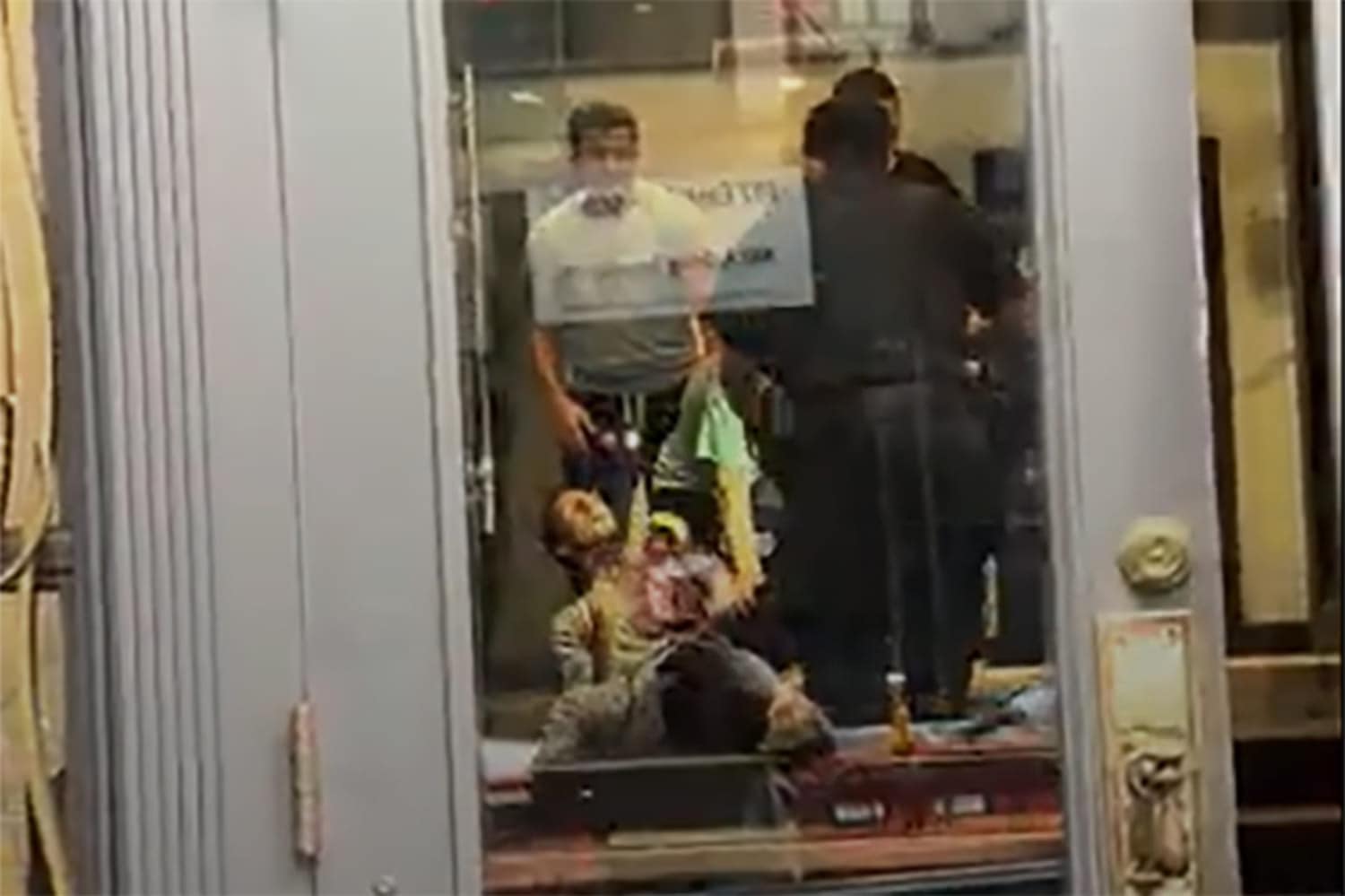 Video shows protesters forcibly pulled inside Egyptian Mission building in New York City Video shows protesters forcibly pulled inside Egyptian Mission building in New York City